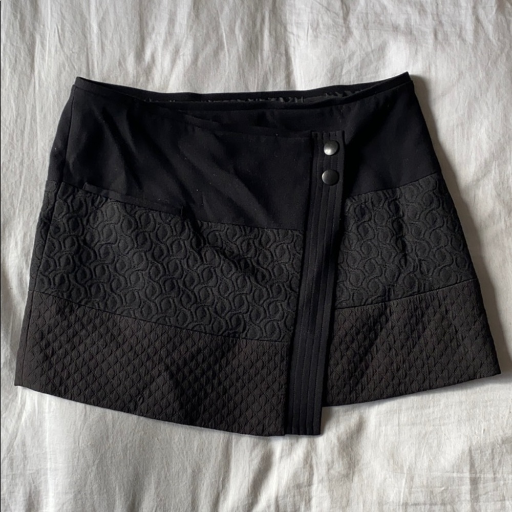 CaBi Wrap Around Black Mini Skirt